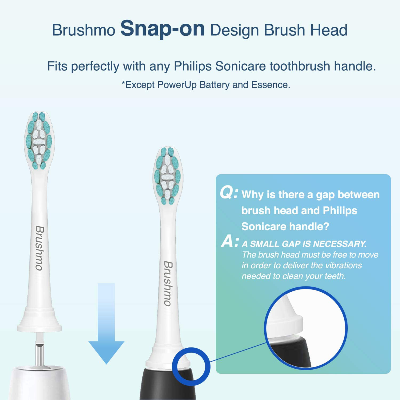 Brushmo Replacement Toothbrush Heads Compatible with Sonicare Electric Toothbrush 8 Pack