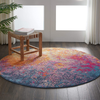 Nourison Passion Bohemian Abstract Sunburst 5'3" x ROUND Area Rug, (5' Round)