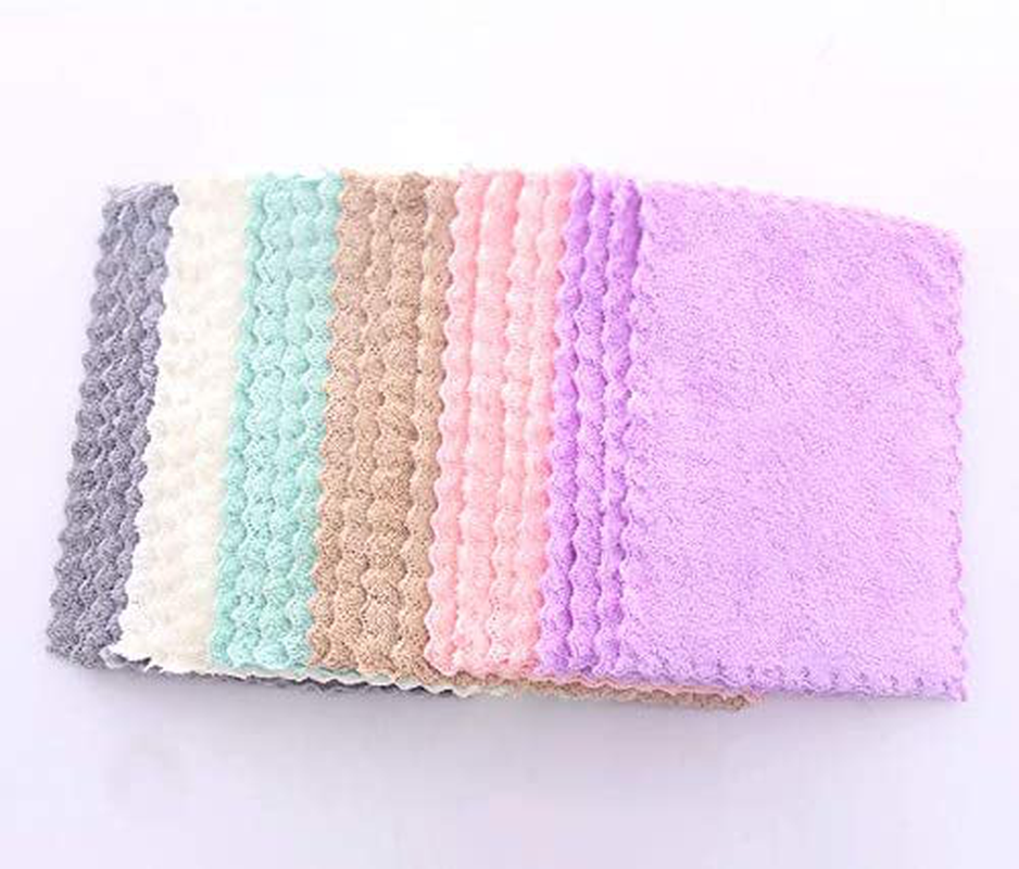 Sunny zzzZZ 24 Pack Kitchen Dishcloths, 10 x 10 Inch, Multicolor - Does Not Shed Fluff - No Odor Reusable Dish Towels, Premium Dish Cloths, Super Absorbent Coral Fleece Cleaning Cloths