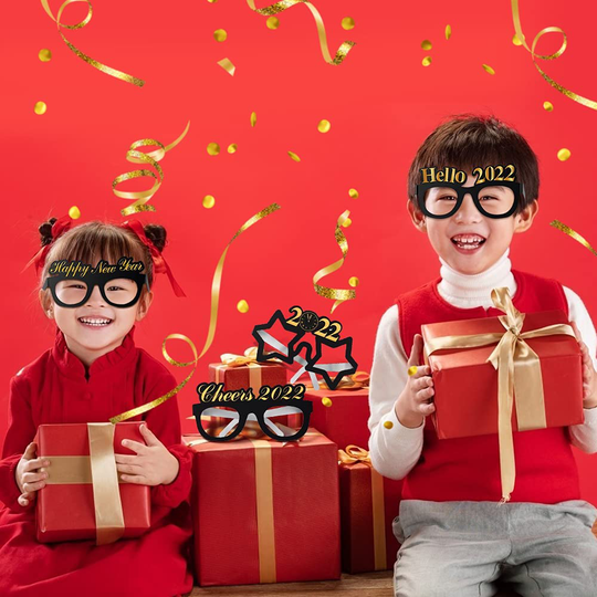 12Pcs Happy New Year Eyeglasses 2022 New Year Glasses Fancy Decorative Glasses New Year Party Favors for 2022 New Year's Eve Party Supplies