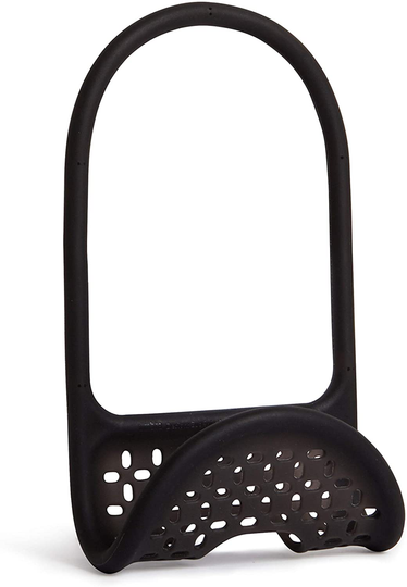 Umbra Sling Flexible Sponge Holder Kitchen Sink Accessory, Single-Sided, Black