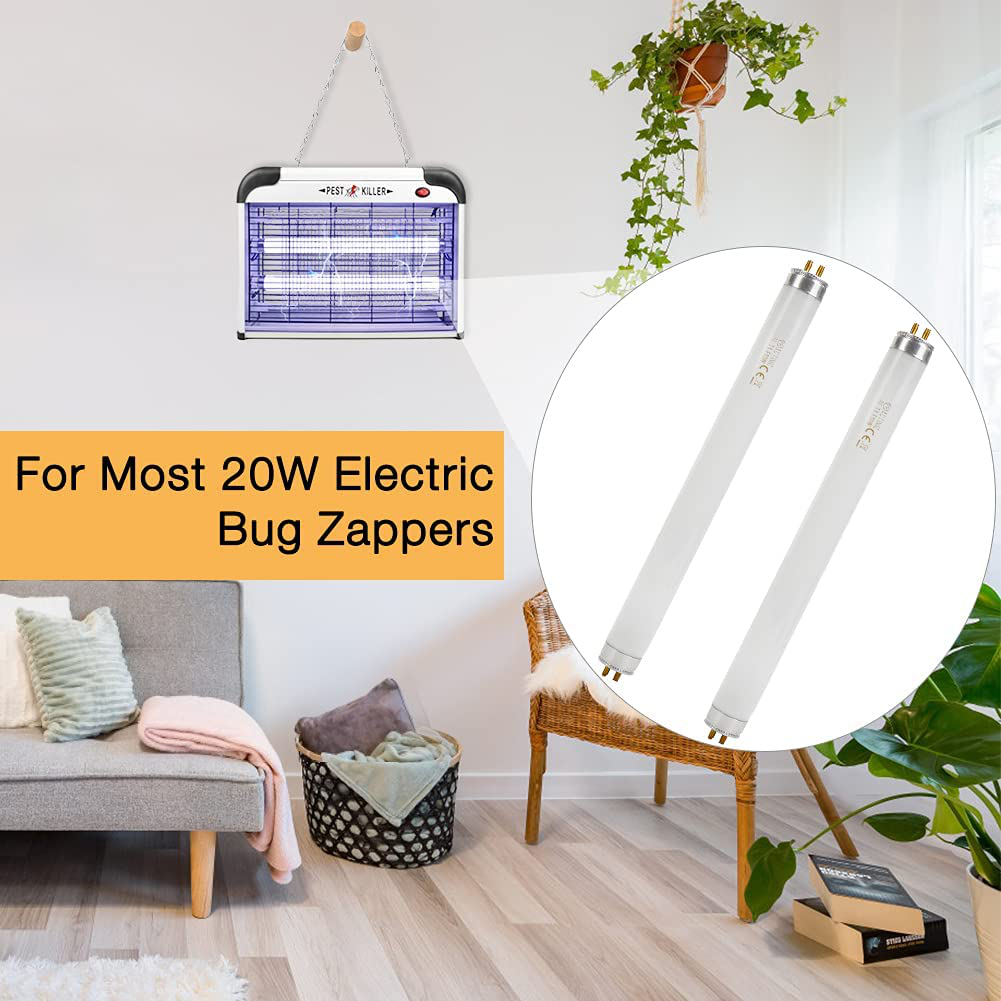 2 Pack Replacement 10W UV Light Bulb for 20W Electric Bug Zapper,13inch 10W Replacement UV T8 Mosquito Zapper Lamp Bulb Light Ultraviolet Tube,Bug Zapper Bulb for 20 Watt Mosquito Insect Killer