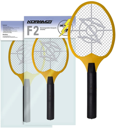 Koramzi Bug Zapper Racket Fly Swatter Mosquito Killer, Zap Mosquito Best for Indoor and Outdoor Pest Control F2 (Yellow)