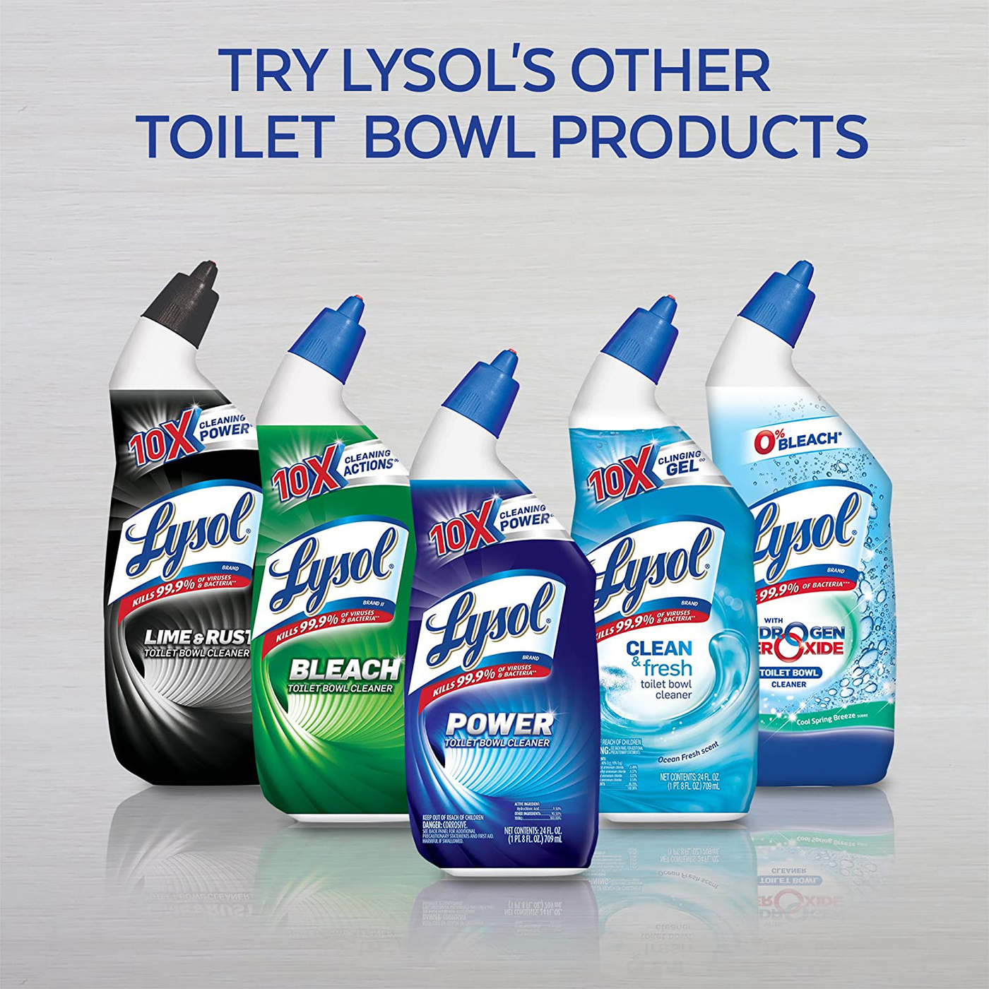 Lysol Automatic Toilet Bowl Cleaner, Click Gel, Mango & Hibiscus, 6 Count