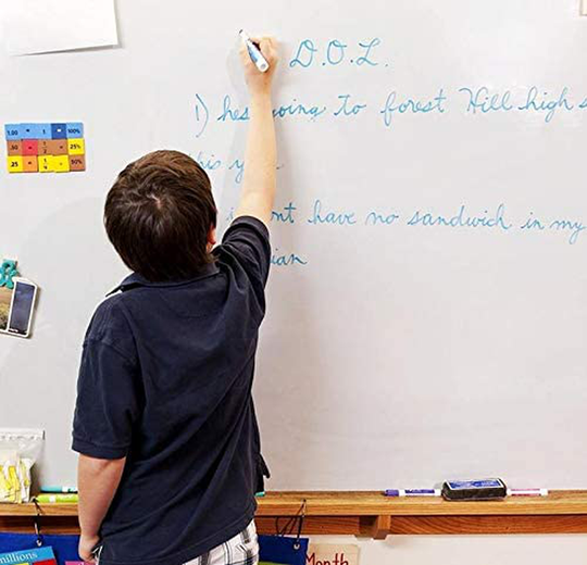 VEELIKE 78.7"x17.7" Dry Erase Whiteboard Wallpaper Peel and Stick White Board Contact Paper for Office Removable Self-Adhesive Glossy Whiteboard Wall Sticker for Kitchen Kids Room Home Wall Decor