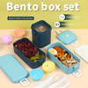 Bento Box Japanese Lunch Box Kit,2-In-1 Compartment,Leakproof Bento Lunch Box Meal Prep Containersfor Kids & Adults,Microwave, Dishwasher & Freezer Safe (Gentle Pink)
