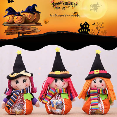 Candy Bag, Portable Home Cute Halloween Decor Candy Bag Witch Shape for Kids Storing Candies, Snacks, Candies, Toys (Braids)