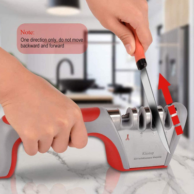 4 In 1 Ceramic Knife Sharpener With Tungsten Steel Rod