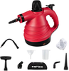 Goplus Multipurpose Steam Cleaner, Handheld Pressurized Steam Cleaner with 9-Piece Accessory Set, Portable Steam Cleaner for Kitchen, Bathroom, Windows, Auto, Floors, More (Red)