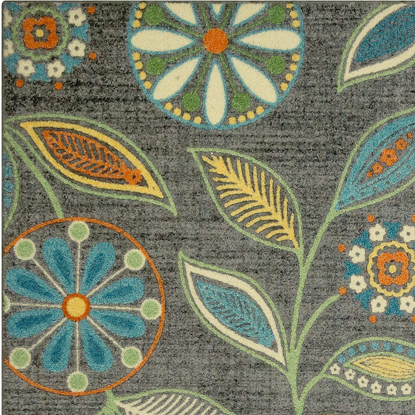 Maples Rugs Reggie Floral Non Skid 2pc Kitchen Rugs Set [Made in USA] Washable Floor Mat for Under Sink, Entryway, and Laundry Multi, 2pc Set, Beige