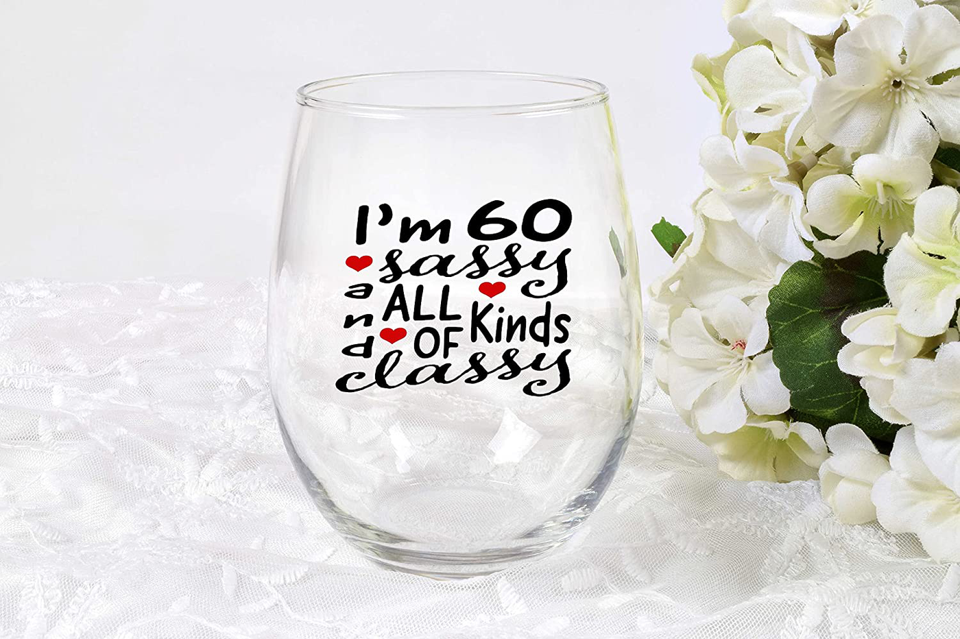 60 and Sassy, Funny 60th Birthday Gifts For Women Ideas, 60th Birthday Wine Glass, Party Favors 60th Birthday Photo Booth Props, Moms 60th Birthday Gifts For Her, Party Decorations 60th Birthday Decor