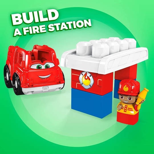 Mega Bloks First Builders Freddy Fire Truck, Building Toys for Toddlers (6 Pieces)