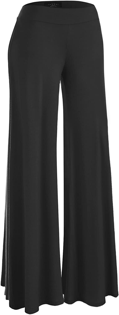 Made By Johnny Women's Casual Comfy Solid Wide Leg Palazzo Lounge Pants