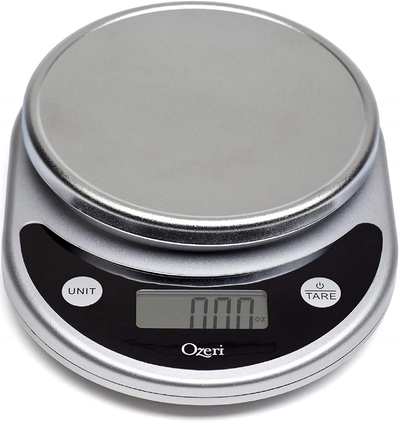 Ozeri ZK14-AB Pronto Digital Multifunction Kitchen and Food Scale, Standard, Silver On Black