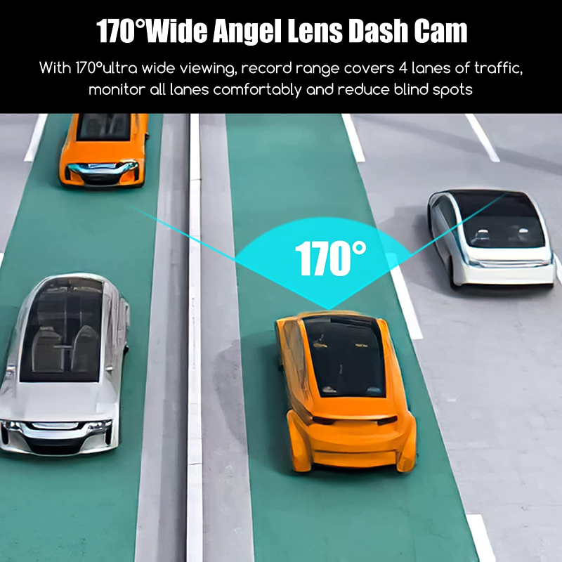 2.7" TPS Screen Dash Cam - Front and Rear with 170* Wide Angle