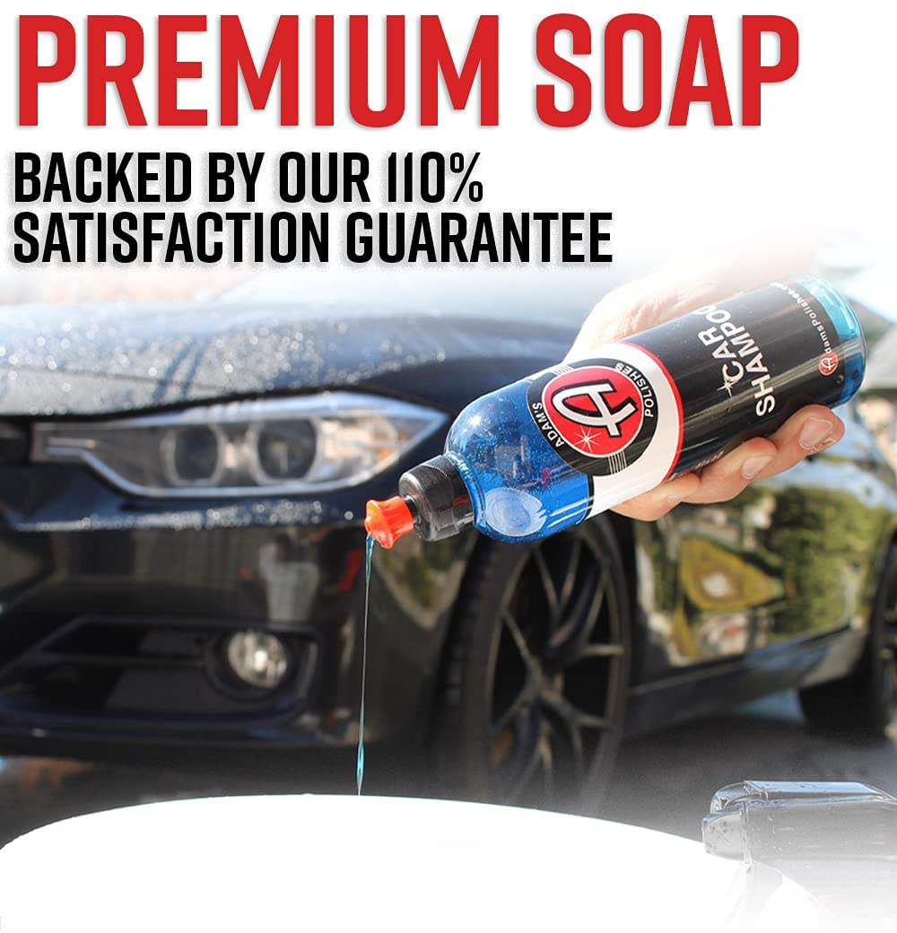 Adam's Car Wash Shampoo (Gallon) - pH Best Car Wash Soap For Snow Foam Cannon, Foam Gun, Car Soap Wash For Pressure Washer & 5 Gallon Wash Bucket Kit | Powerful Safe Spot Free Car Cleaning Liquid Auto Detergent | Safe On Car Wax & Ceramic Coating