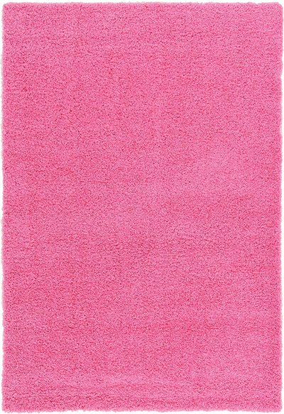 Unique Loom Solo Solid Shag Collection Area Modern Plush Rug Lush & Soft, 6' 0 x 9' 0, Bubblegum Pink