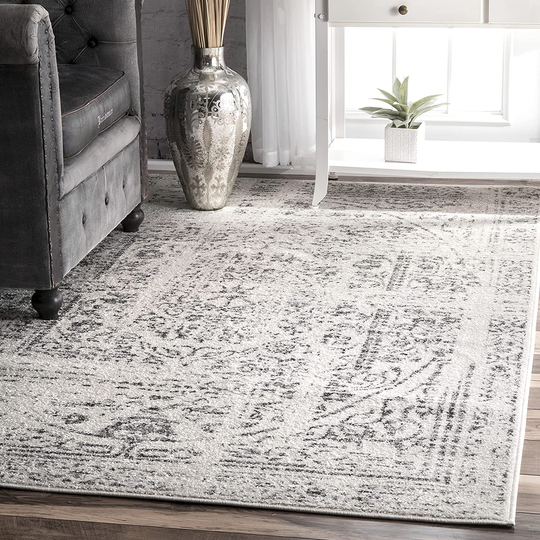 nuLOOM Arlena Vintage Area Rug, 6' Square, Grey