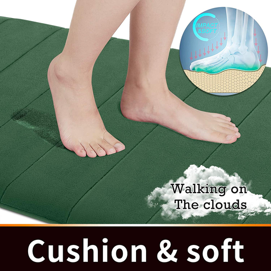 Memory Foam Bath Mat Rug, Comfortable, Soft, Super Water Absorption, Machine Wash, Non-Slip for Bathroom 