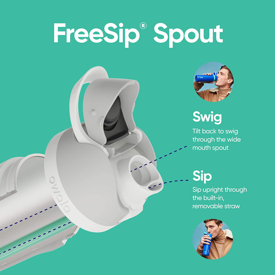 Owala FreeSip Insulated Stainless Steel Water Bottle with Straw for Sports and Travel, BPA-Free, 32-Ounce, Hyper Flamingo