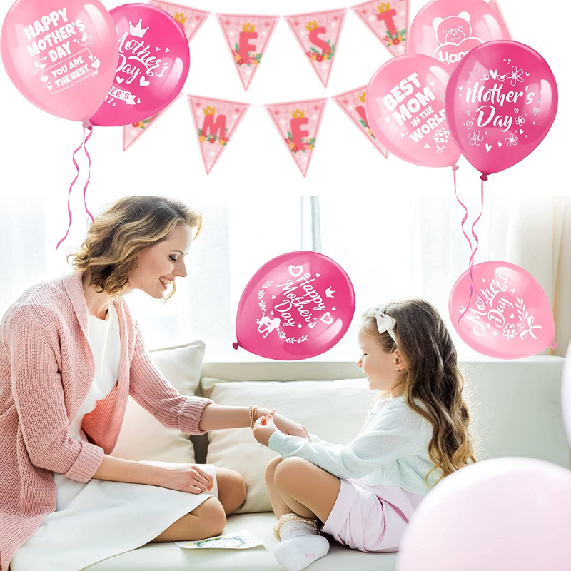 32  Balloon Set Mother's Day Latex for Air or Helium Use