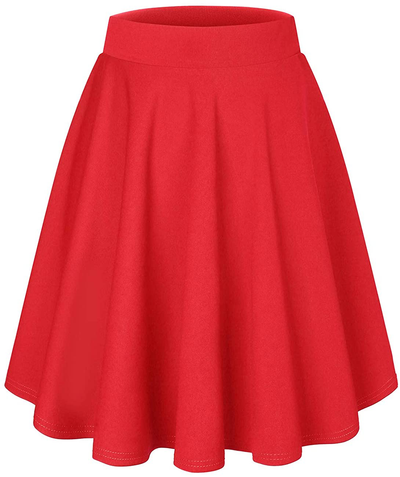 DRESSTELLS Skirt for Women Mini Skirts Versatile A-line Basic Stretchy Flared Skater Skirt