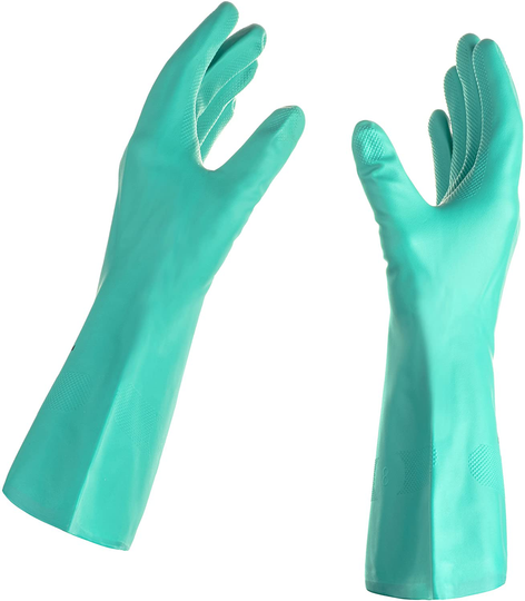 Tusko Products Best Nitrile Rubber Cleaning, Household, Dishwashing Gloves, Latex Free, Vinyl Free, Medium M (Reusable not Disposable)