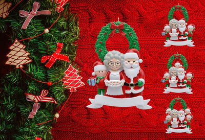 Christmas Ornaments Can be Personalized Santa Family Christmas Ornaments 