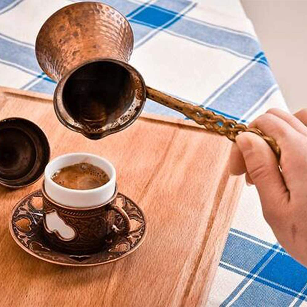 Turkish Coffee Pot, Greek Arabic Coffee Maker, Hammered Copper Coffee Cezve, Small Pot, Stove Top Coffee Maker (one pot)