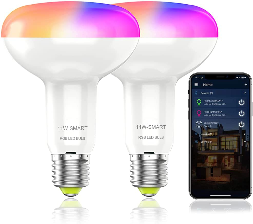 Smart WiFi LED Light Bulb, Works with Alexa & Google Home