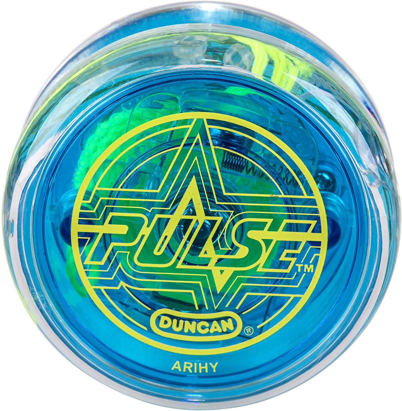 Duncan Toys Pulse LED Light-Up Yo-Yo, Intermediate Level Yo-Yo with Ball Bearing Axle and LED Lights, Clear/Green