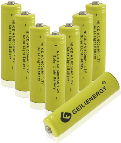 GEILIENERGY Solar Light AA Ni-CD 600mAh Rechargable Batteries (Pack of 12)