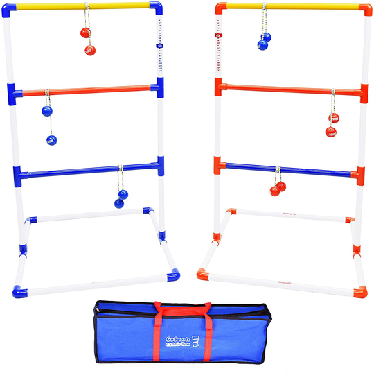 GoSports Premium Ladder Toss Outdoor Game Set with 6 Bolo Balls, Travel Carrying Case and Score Trackers - Choose Between Standard and Giant Size Sets