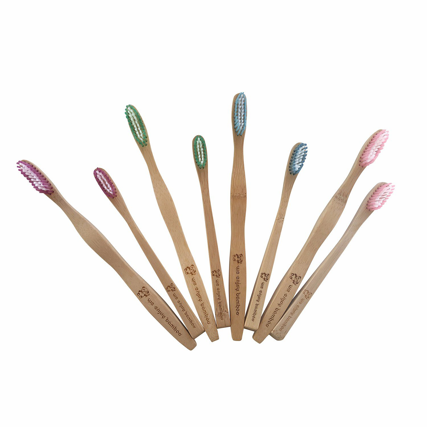 Natural Organic Eco Friendly Bamboo Toothbrush Adult Soft Nylon Bristles, BPA Free, 100% Plastic Free & Biodegradable Handles & Packaging, Responsible Dental Care, 4-Pack