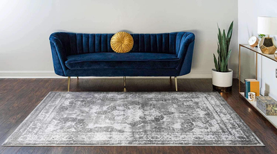 Unique Loom Sofia Collection Area Traditional Vintage Rug, French Inspired Perfect for All Home Décor, 5' 0 x 8' 0 Rectangular, Navy Blue/Yellow