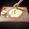 Large Silicone Pastry Baking Mat with Measurements,16 x 26 Inch Silicone Fondant Sheet, Non-Slip Mat Sticks to Countertop for Rolling Dough ，Pie and Baking Mat By Folksy Super Kitchen (16x26, Red)