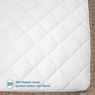 SensorPEDIC Coolmax 300 Thread Count Twin Mattress Pad, White