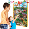 Just Smarty Interactive Dinosaurs Learning Poster, Includes 4 Dinosaur Figurines Kids Favorite Toys T-Rex, Spinosaurus, Triceratops and Brachiosaurus 7 Inches Each for Boys and Girls 3 and Up