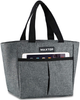 MAXTOP Lunch Bags for Women,Insulated Thermal Lunch Tote Bag,Lunch Box with Front Pocket for Office Work Picnic Shopping (Grey (Additional Zipper Pocket）, Large)