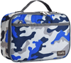 FlowFly Kids Lunch box Insulated Soft Bag Mini Cooler Back to School Thermal Meal Tote Kit for Girls, Boys,Women,Men, Outer Space Rocket Ships in Dark Navy Blue