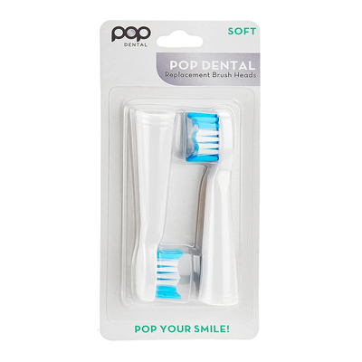 Pop Sonic Replacement Toothbrush Heads Fit's with Go Sonic USB Sonic & Pro Sonic Toothbrushes - Pack of 2