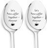 Dafuz Coffee Spoons, Let's Have Coffee Together Forever, 7.5 Inches Stainless Steel 304 Espresso Spoon, Gifts for Wife and Husband, Lover, Best Friends, Coffee Lovers (2Pcs)