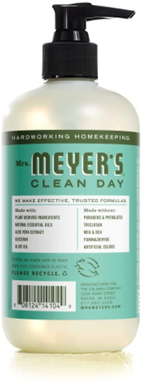 Mrs. Meyer's Clean Day Liquid Hand Soap, Cruelty Free and Biodegradable Hand Wash Formula Made with Essential Oils, Basil Scent, 12.5 oz - Pack of 3