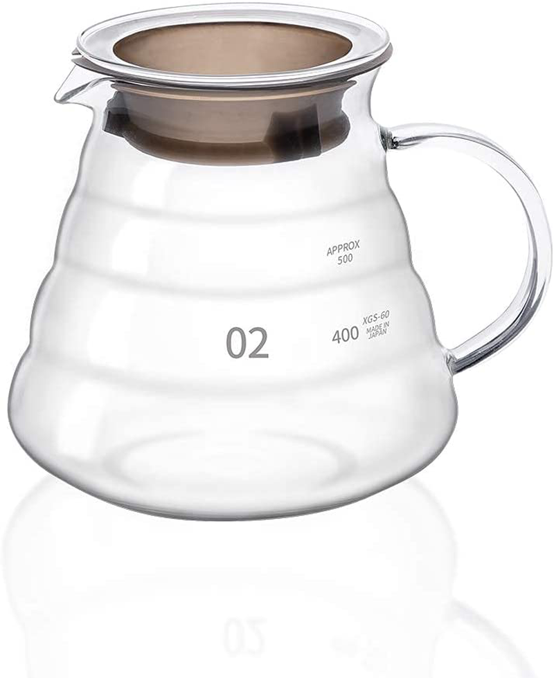 Pour Over Coffee Maker Set - Includes Coffee Carafe Pour Over Coffee Kettle with Thermometer (1.2L up to 40 oz.), V60 Paper Coffee Filter, Coffee Dripper and Coffee Server