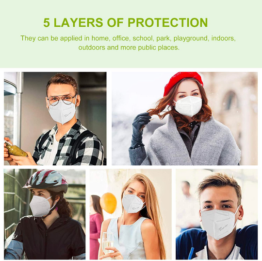 20 Pack 5 Layer Design Safety Mask - White