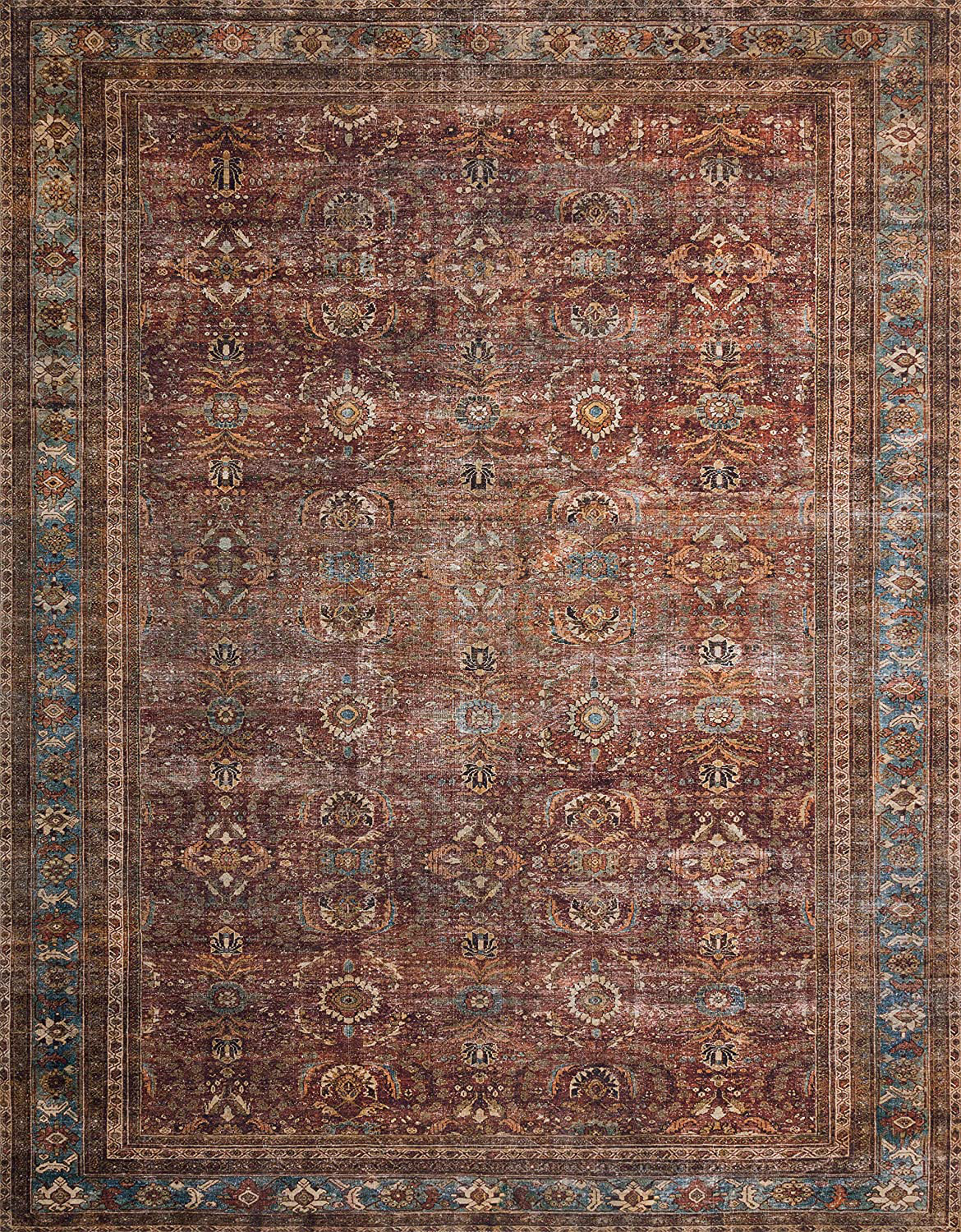 Loloi II Layla LAY-05 Ocean Traditional Runner Rug 2'-6" x 7'-6"