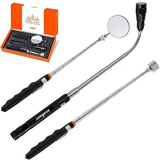 3 Piece Telescoping Magnetic Pickup Tool with LED Lights