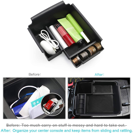 Center Console Accessory Organizer for 2020 2021 Forte, ABS Material Armrest Box Insert Tray Glove Secondary Storage Box