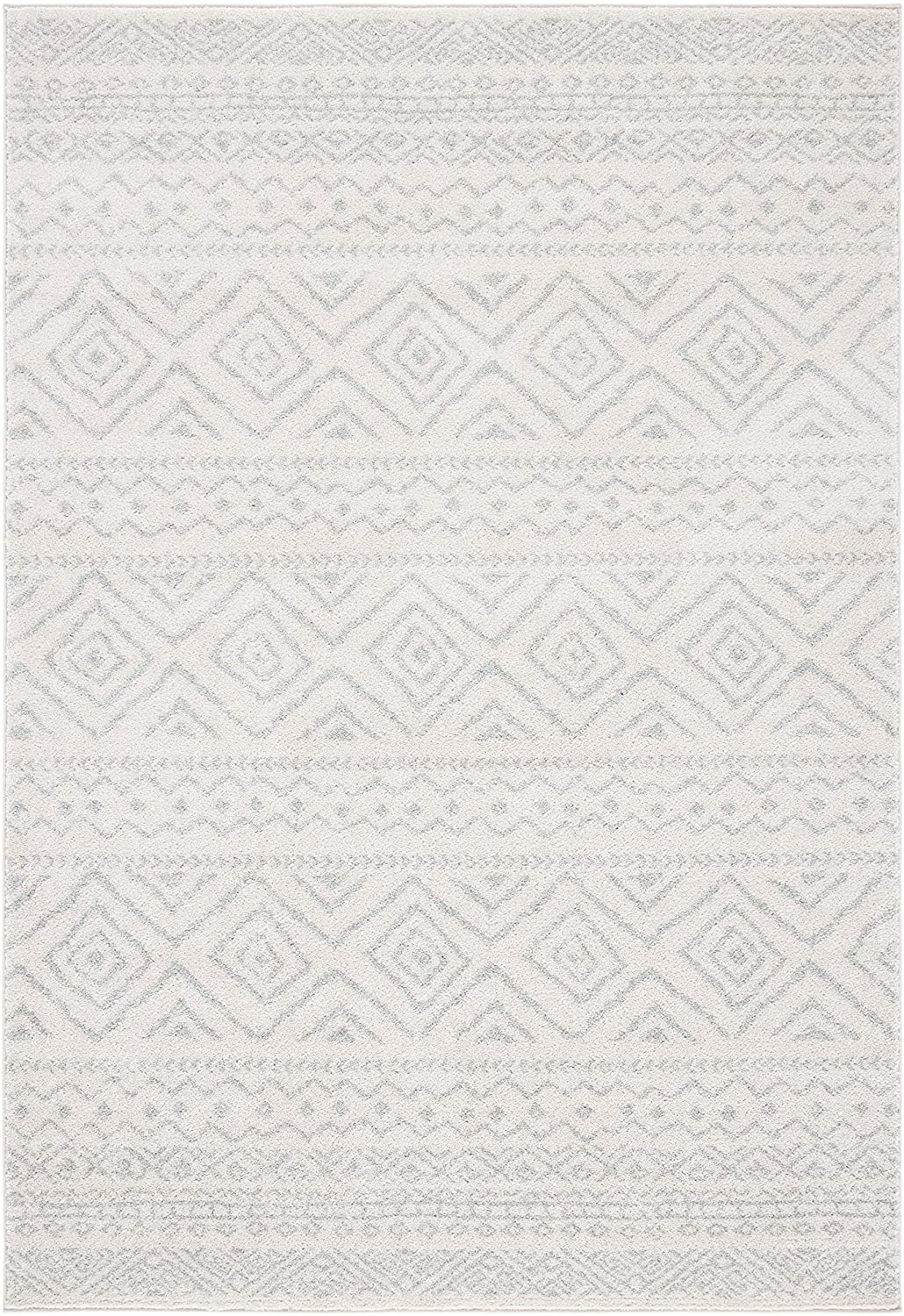 Safavieh Tulum Collection TUL267B Moroccan Boho Distressed Non-Shedding Stain Resistant Living Room Bedroom Area Rug, 2' x 5', Ivory / Light Grey