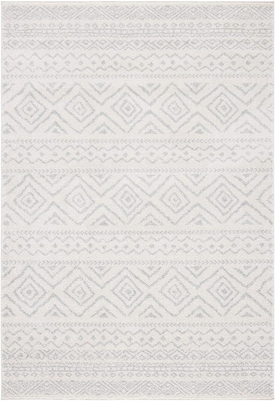 Safavieh Tulum Collection TUL267B Moroccan Boho Distressed Non-Shedding Stain Resistant Living Room Bedroom Area Rug, 2' x 5', Ivory / Light Grey